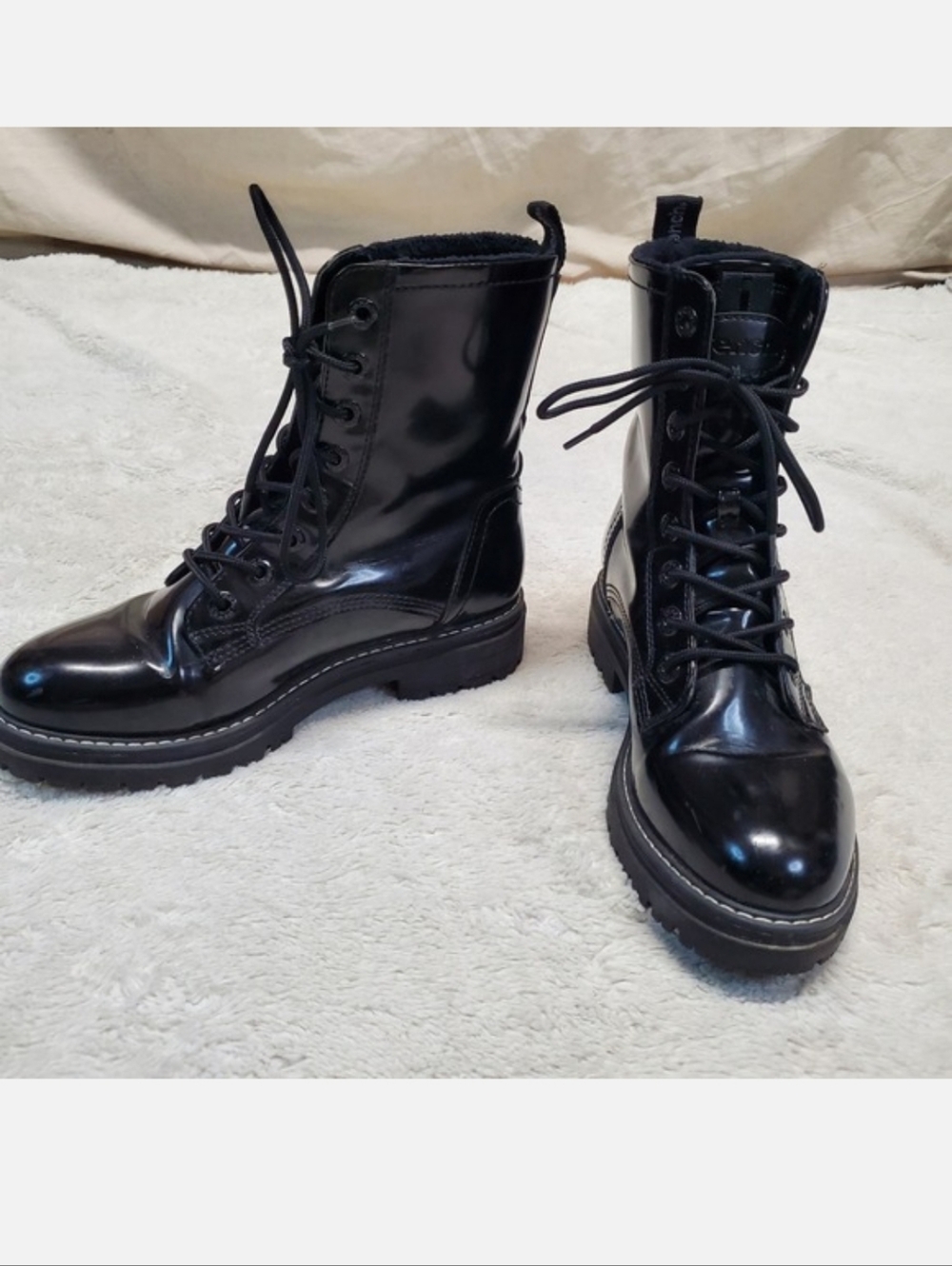 Bench Black Moto Lace Up Combat Boots Women 8 Whimsigoth‎ Witchy Festival Y2K